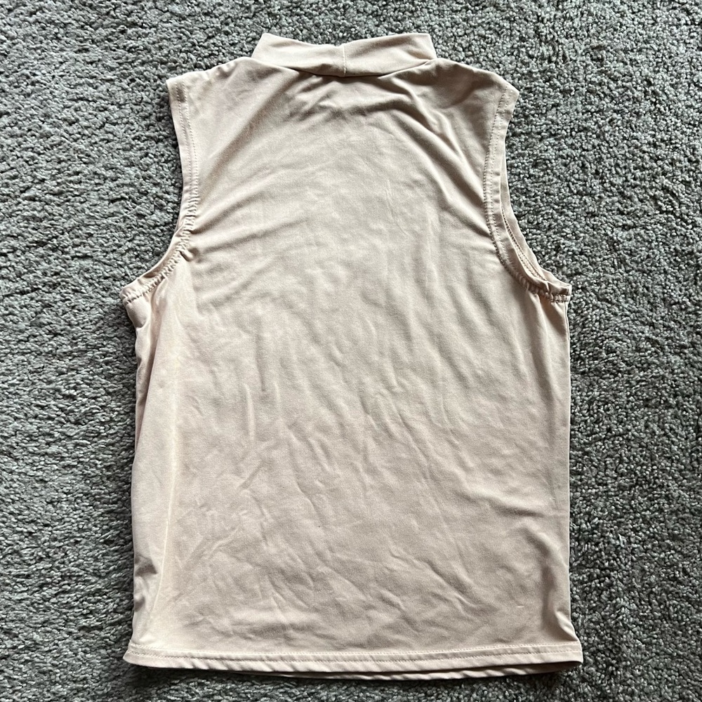 Nude Mock Neck Tank - Size Medium 🤎